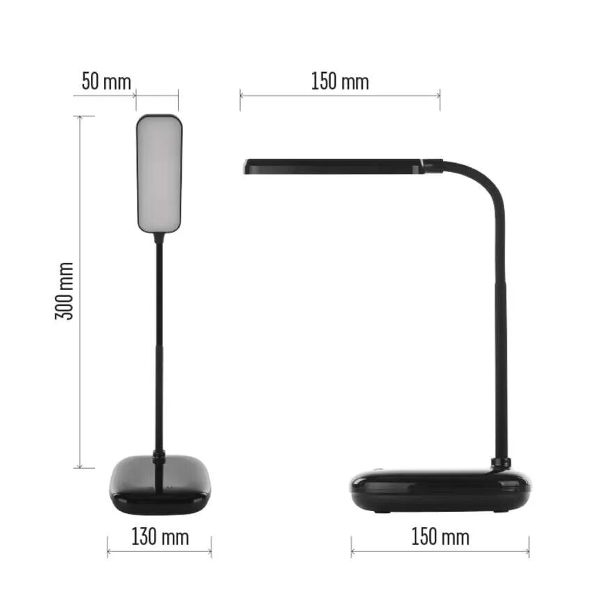 LED Dimmelhető flexibilis asztali lámpa LED/12W/230V 3000K/4000K/6500K fekete
