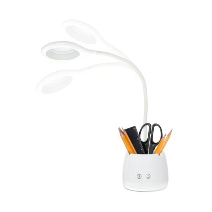 LED Dimmelhető flexibilis újratölthető asztali lámpa LUSIA LED/5W/5V 3000/4000K 1200 mAh fehér