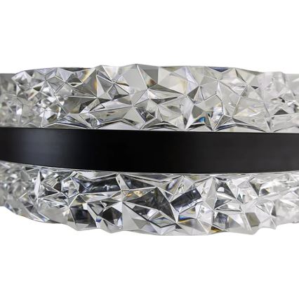 LED dimmelhető kristály csillár kábelre LED/80W/230V 3000-6500K fekete + távirányító