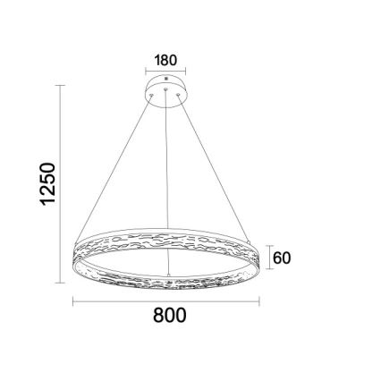 LED dimmelhető kábeles csillár ALIANZ LED/60W/230V 3000-6000K Ø 80 cm + távirányító