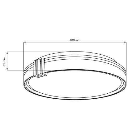 LED Dimmelhető fürdőszobai lámpa ARLETTA LED/72W/230V átm. 48 cm 3000-6000K IP44 + távirányítás