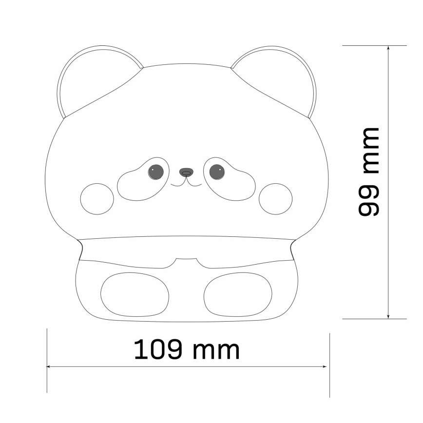 LED Dimmelhető gyermek érintős lámpa PANDA LED/2W/3,7V 1200 mAh