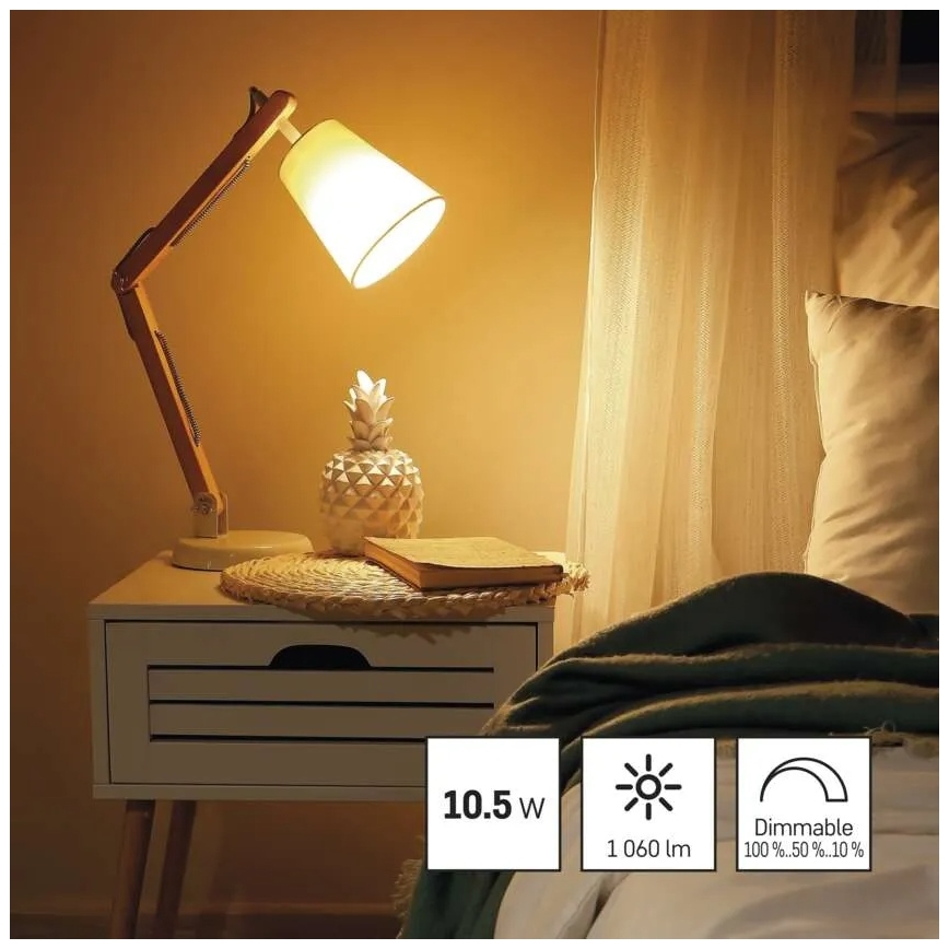 LED dimmelhető izzó A60 E27/10,5W/230V 2700K