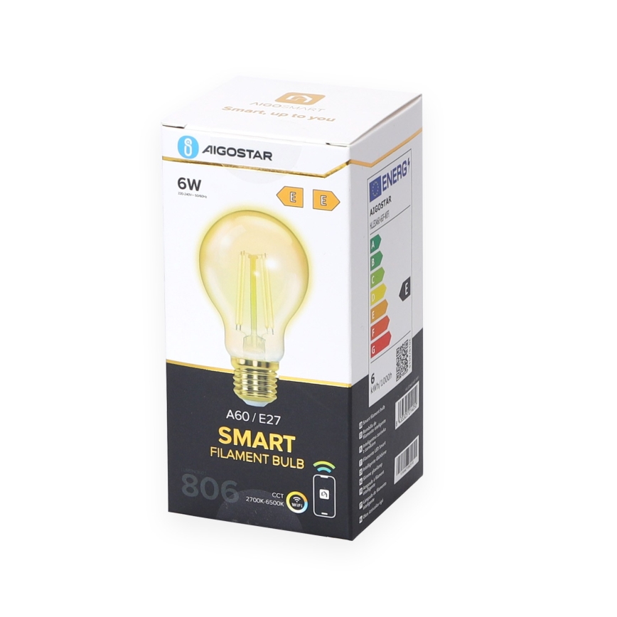LED Dimmelhető izzó A60 E27/6W/230V 2700-6500K Wi-Fi - Aigostar