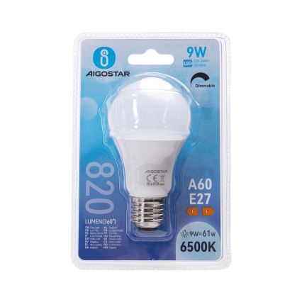 LED dimmelhető izzó A60 E27/9W/230V 6500K - Aigostar