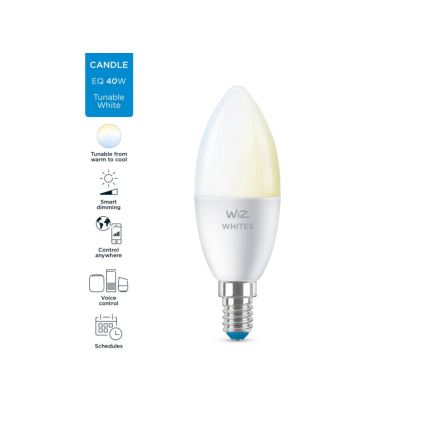 LED Dimmelhető izzó C37 E14/4,9W/230V 2700-6500K CRI 90 Wi-Fi - WiZ