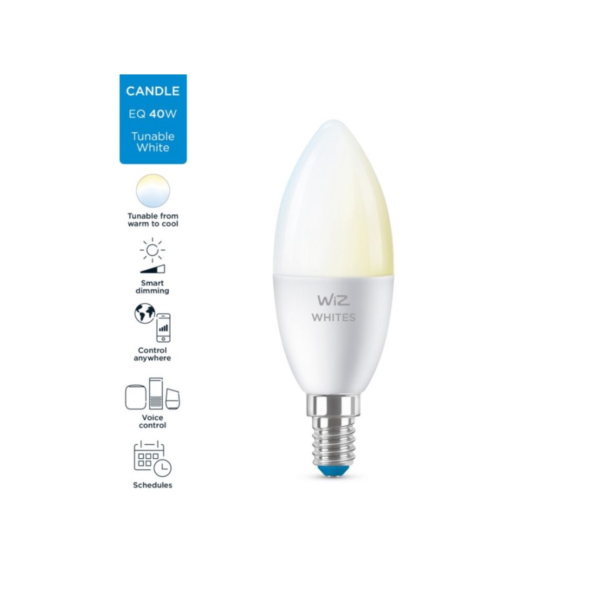 LED Dimmelhető izzó C37 E14/4,9W/230V 2700-6500K CRI 90 Wi-Fi - WiZ