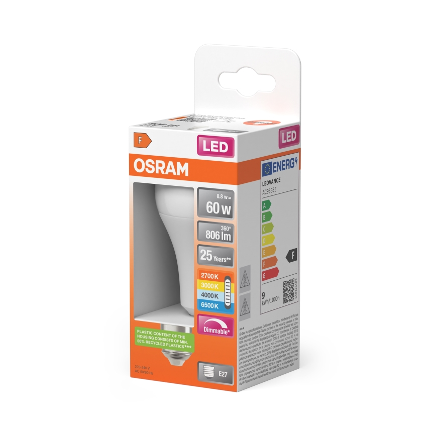 LED dimmelhető izzó CLASSIC A60 E27/8,8W/230V 2700/3000/4000/6500K - Osram