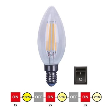 LED Dimmelhető izzó E14/4W/230V C35 2700-3000K