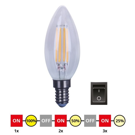 LED Dimmelhető izzó E14/4W/230V C35 2700-3000K