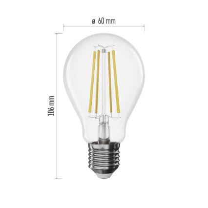LED Dimmelhető izzó FILAMENT A60 E27/7,5W/230V 4000K