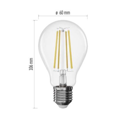 LED dimmelhető izzó FILAMENT A60 E27/7,5W/230V 4000K