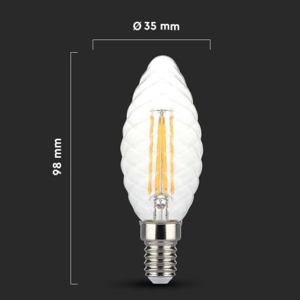 LED Dimmelhető izzó FILAMENT E14/4W/230V 3000K