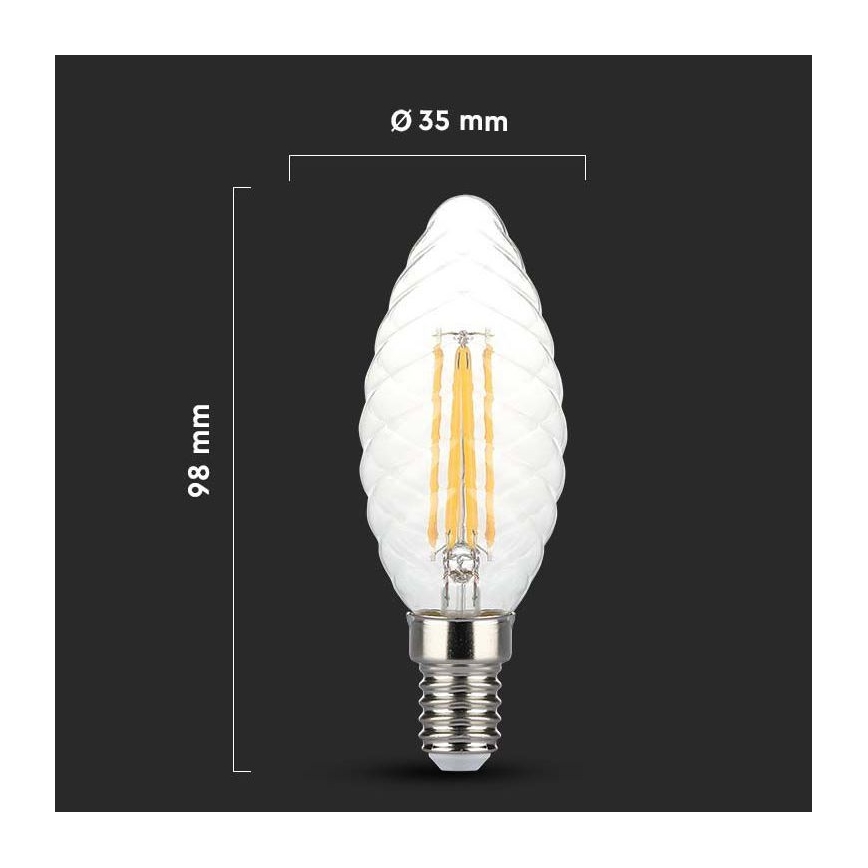 LED Dimmelhető izzó FILAMENT E14/4W/230V 3000K