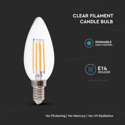 LED Dimmelhető izzó FILAMENT E14/4W/230V 3000K