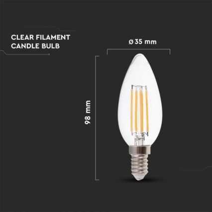 LED Dimmelhető izzó FILAMENT E14/4W/230V 3000K