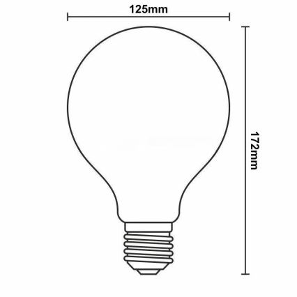 LED Dimmelhető izzó FILAMENT G125 E27/12W/230V 2000K