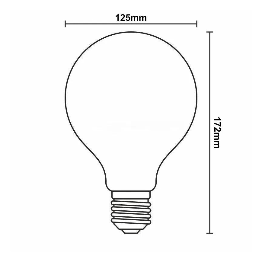 LED Dimmelhető izzó FILAMENT G125 E27/12W/230V 2000K