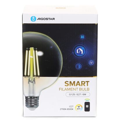 LED Dimmelhető izzó FILAMENT G125 E27/6W/230V 2700-6500K Wi-Fi - Aigostar