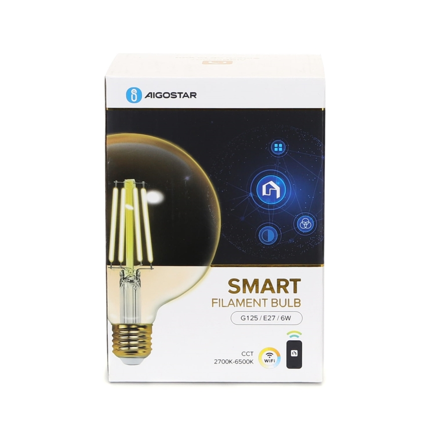 LED Dimmelhető izzó FILAMENT G125 E27/6W/230V 2700-6500K Wi-Fi - Aigostar
