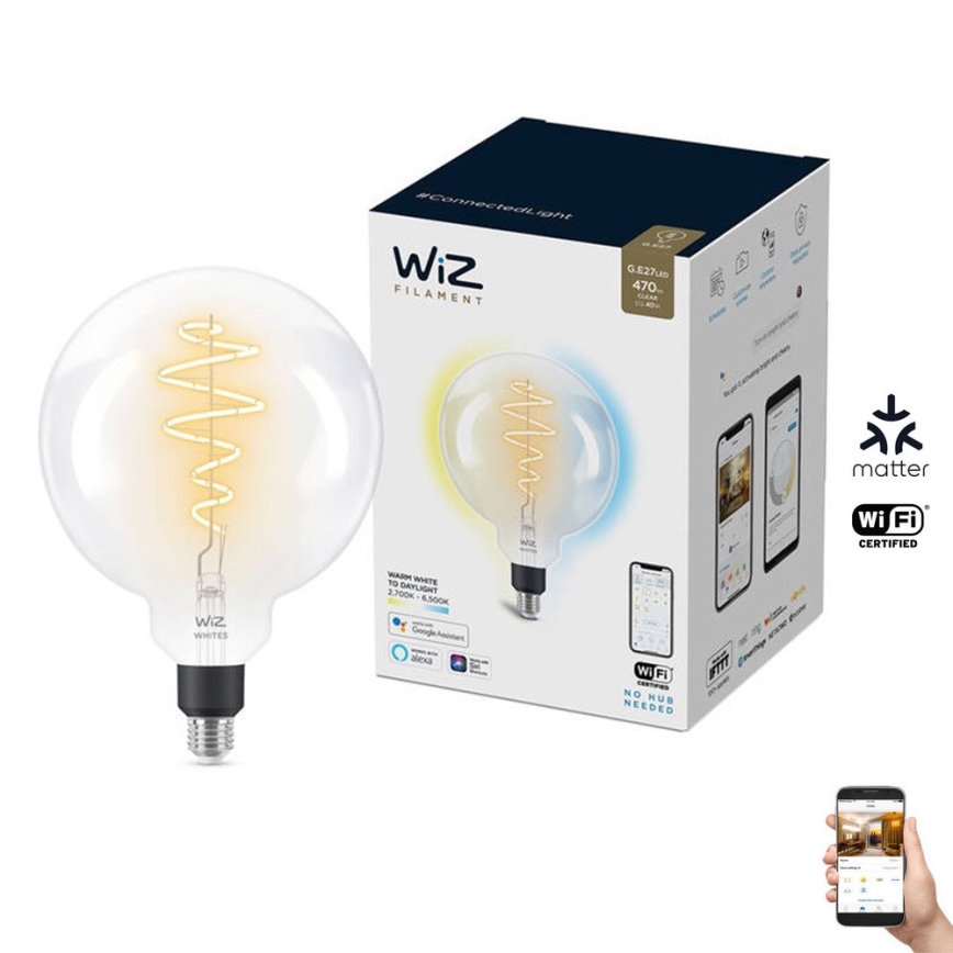 LED Dimmelhető izzó FILAMENT G200 E27/6,5W/230V 2700-6500K CRI 90 Wi-Fi - WiZ
