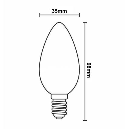 LED Dimmelhető izzó FILAMENT VINTAGE C35 E14/6W/230V 2000K