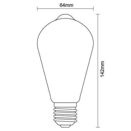 LED Dimmelhető izzó FILAMENT VINTAGE ST64 E27/12W/230V 2000K