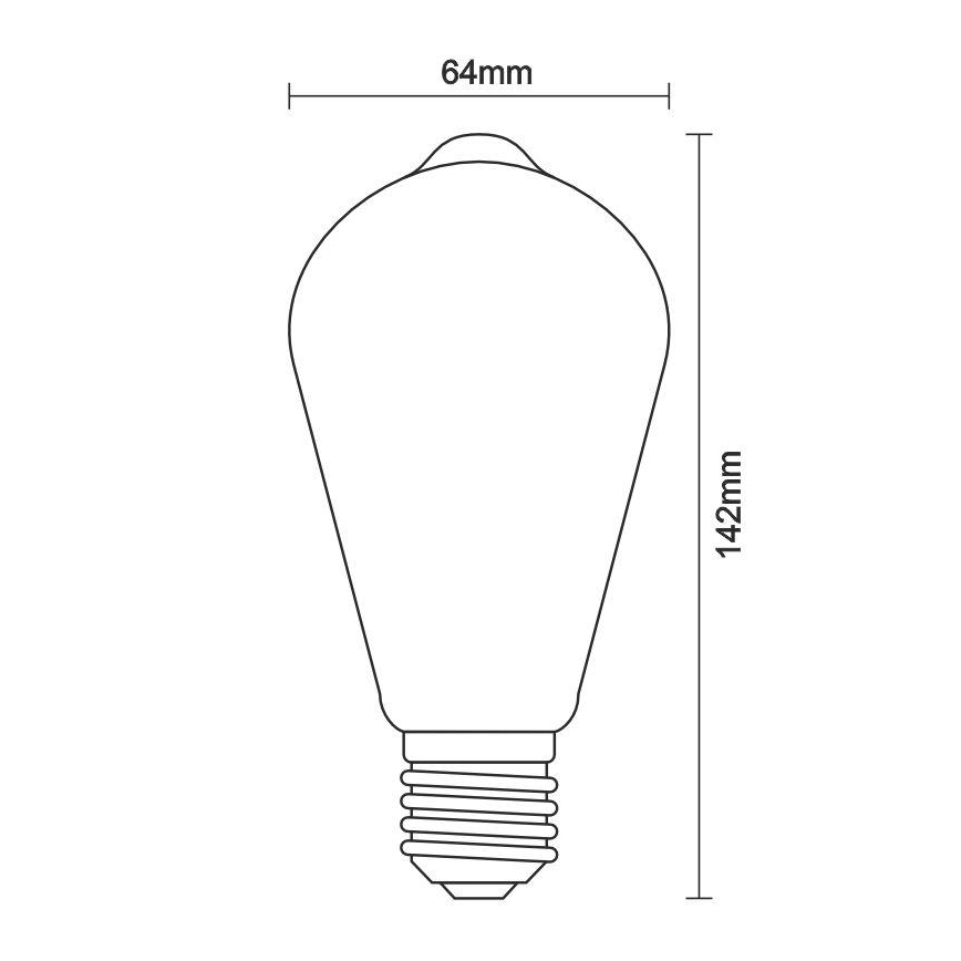 LED Dimmelhető izzó FILAMENT VINTAGE ST64 E27/12W/230V 2000K