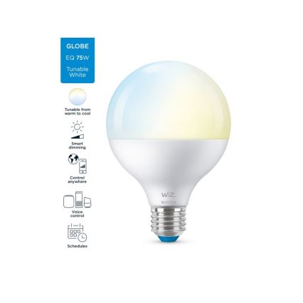 LED Dimmelhető izzó G95 E27/11W/230V 2700-6500K CRI 90 Wi-Fi - WiZ