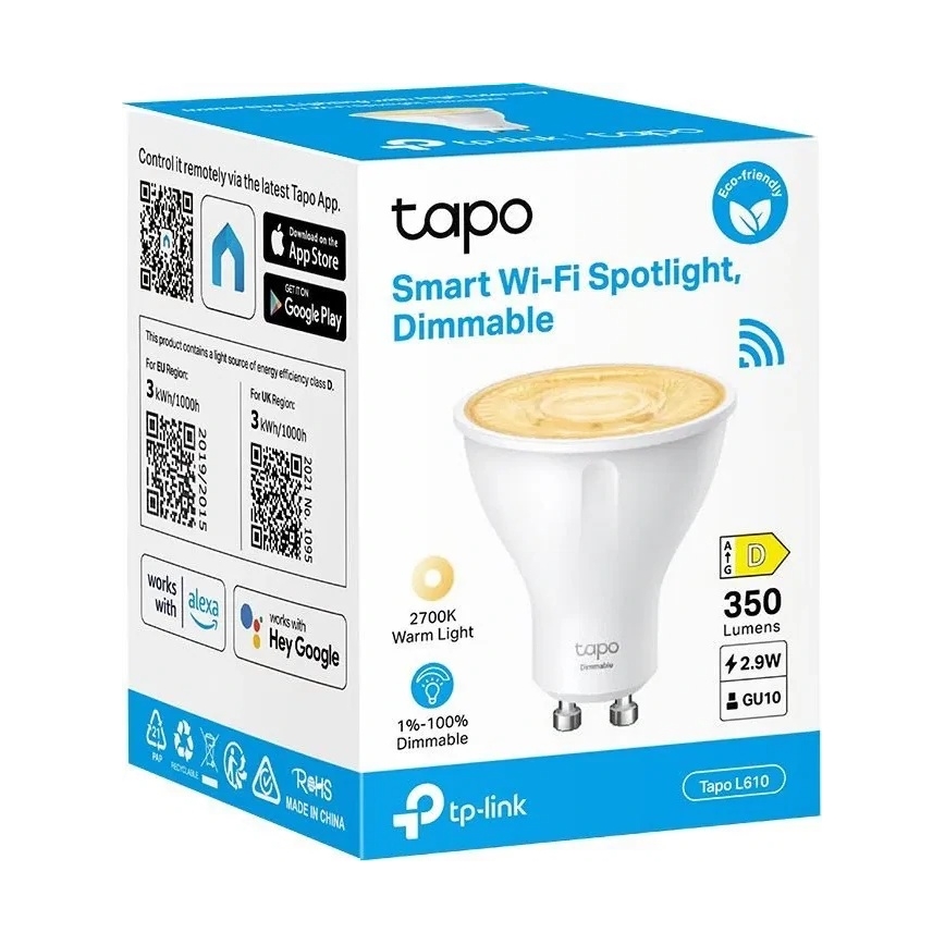 LED dimmelhető izzó GU10/2,9W/230V 2700K Wi-Fi - TP-Link