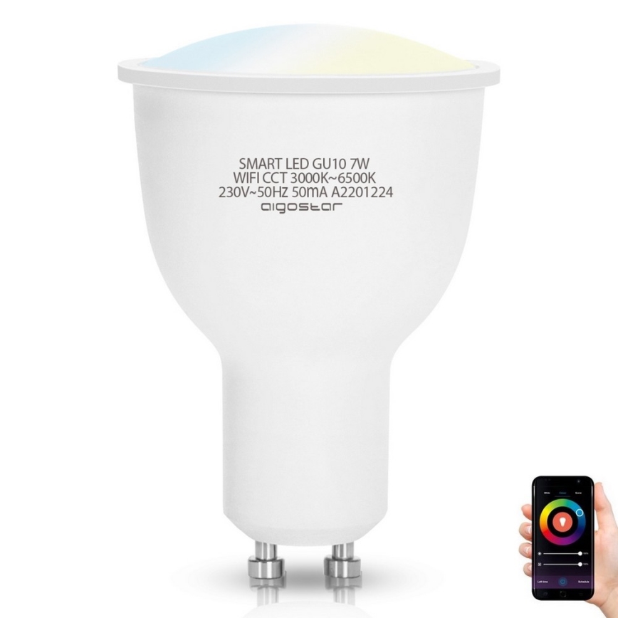 LED Dimmelhető izzó GU10/7W/230V 3000-6500K Wi-Fi - Aigostar