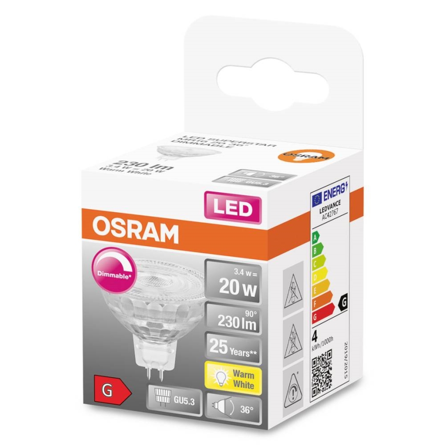 LED dimmelhető izzó GU5,3/3,4W/12V 2700K CRI 90 - Osram