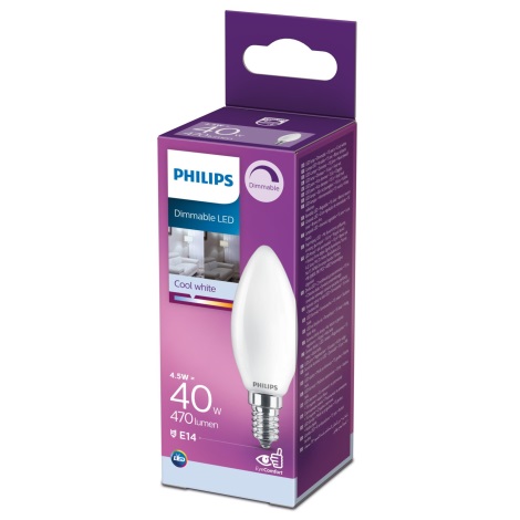 LED Dimmelhető izzó Philips B35 E14/4,5W/230V 4000K