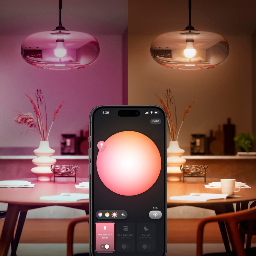 Philips Hue White And Color Ambiance Essential dimmelhető LED izzó E27/8W/230V 2200-6500K