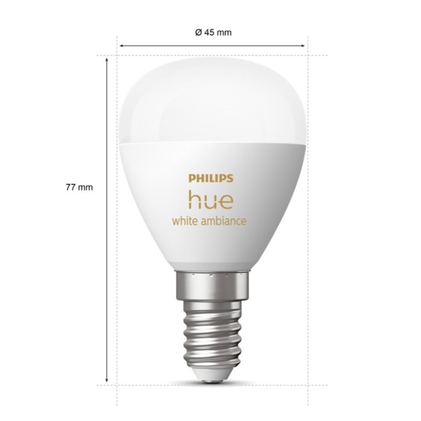 LED Dimmelhető izzó Philips Hue WHITE AMBIANCE P45 E14/5,1W/230V 2200-6500K