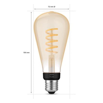LED Dimmelhető izzó Philips Hue WHITE AMBIANCE ST72 E27/7W/230V 2200-4500K