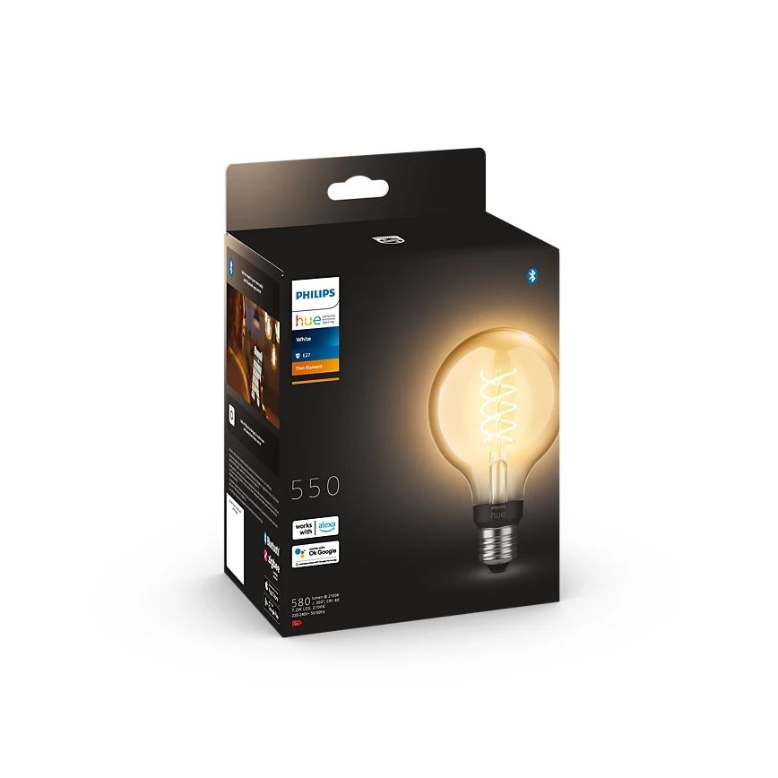 LED Dimmelhető izzó Philips Hue WHITE FILAMENT G93 E27/7,2W/230V 2100K