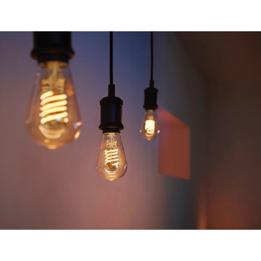 LED Dimmelhető izzó Philips Hue WHITE FILAMENT ST64 E27/7W/230V 2100K