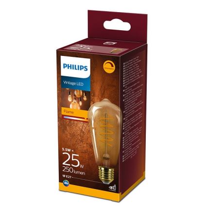 LED Dimmelhető izzó Philips VINTAGE ST64 E27/5,5W/230V 2000K