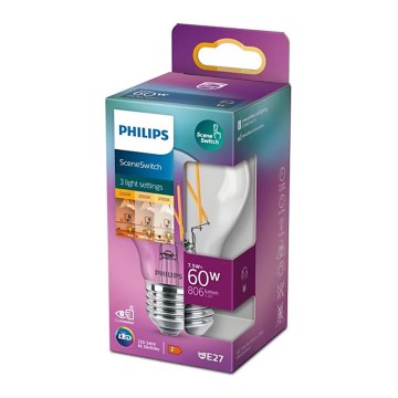 LED Dimmelhető izzó Philips Warm Glow A60 B22/7W/230V 2200-2700K CRI 90
