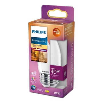 LED Dimmelhető izzó Philips Warm Glow B35 E27/3,4W/230V 2200-2700K CRI 90