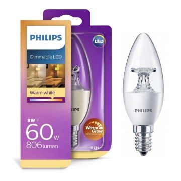 LED Dimmelhető izzó  Philips Warm Glow E14/8W/230V