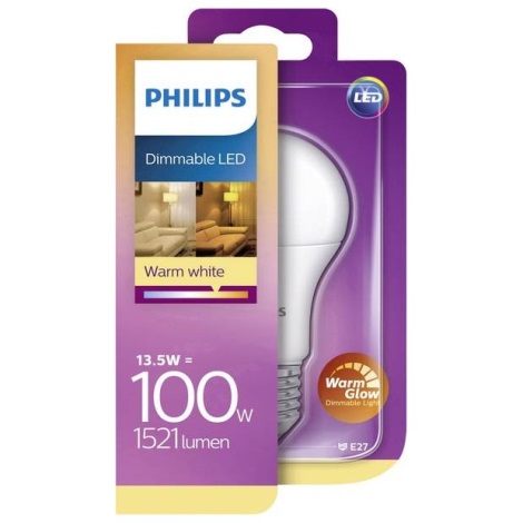 LED Dimmelhető izzó Philips Warm Glow E27/13,5W/230V 2200-2700K