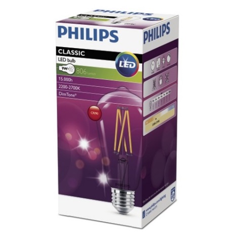 LED Dimmelhető izzó Philips Warm Glow ST64 E27/9W/230V 2200-2700K CRI 90