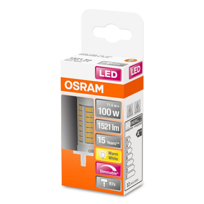 LED Dimmelhető izzó R7s/11,5W/230V 2700K 78 mm - Osram