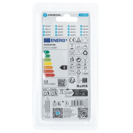 LED Dimmelhető izzó R7s/12W/230V 6500K - Aigostar