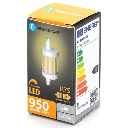 LED Dimmelhető izzó R7s/8W/230V 2700K - Aigostar