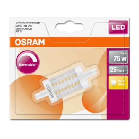 LED Dimmelhető izzó R7s/8W/230V 2700K - Osram 78 mm
