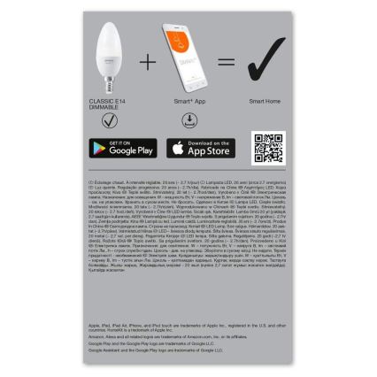 LED Dimmelhető izzó SMART + E14/5W/230V 2700K Wi-Fi - Ledvance