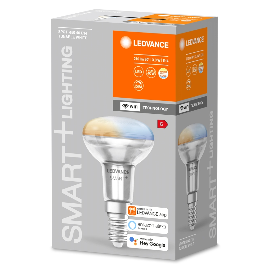 LED fényerőszabályozható reflektoros izzó SMART+ R50 E14/3,3W/230V 2700-6500K Wi-Fi - Ledvance